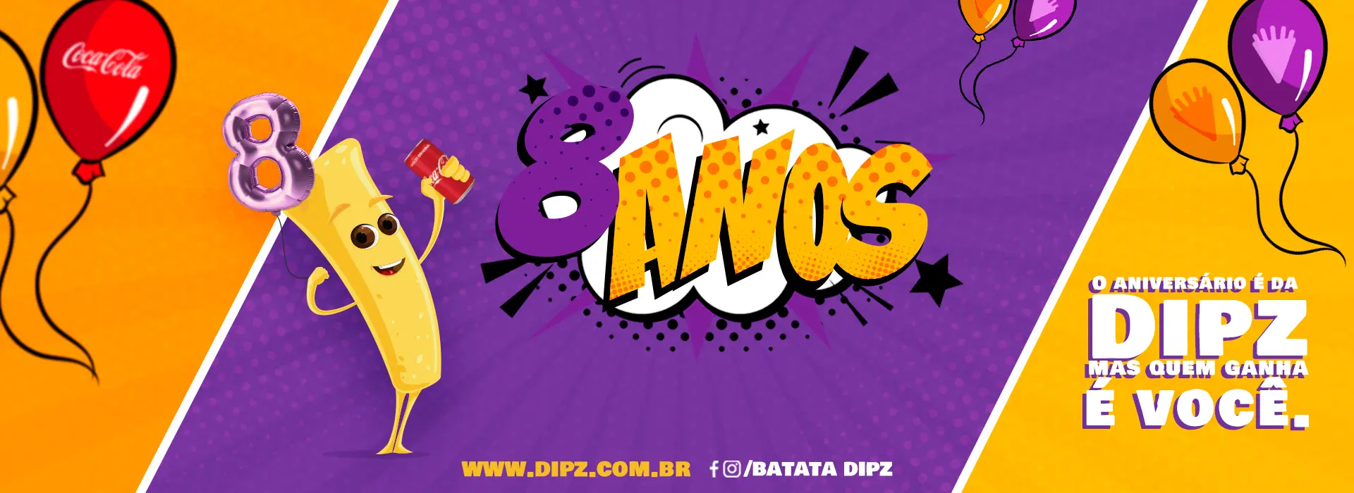 ANIVERSÁRIO DIPZ: CONE GRANDE + REFRIGERANTE 350 ML POR APENAS R$ 10,00!